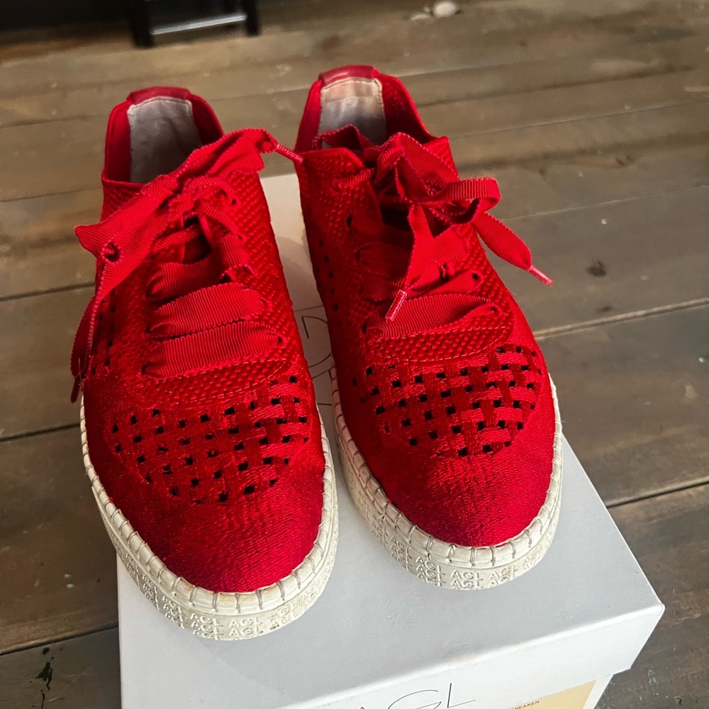 AGL Red Knit Sneakers